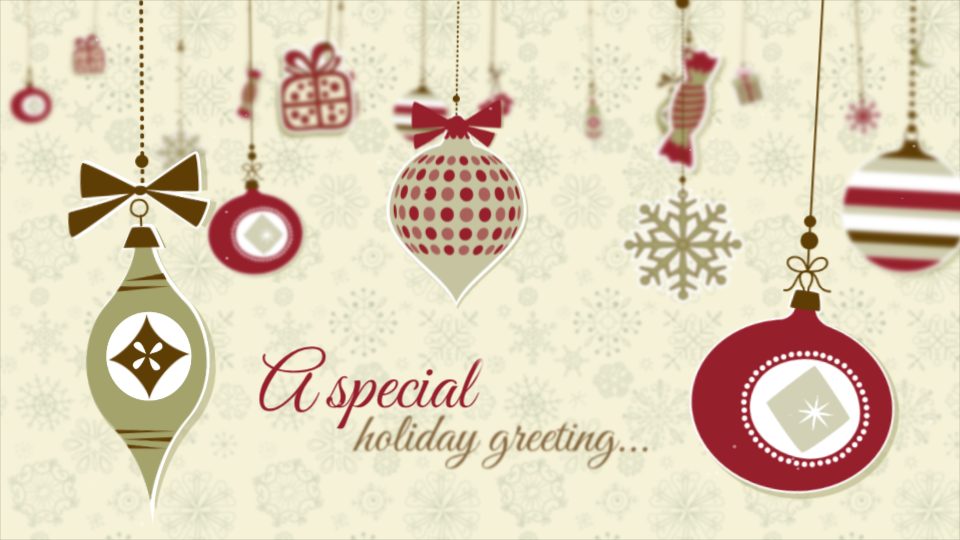 Vintage Ornament: Illustrated corporate holiday ecard design